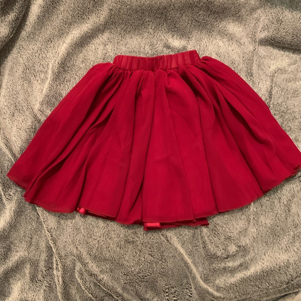 Red floor length skirt